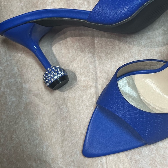 SHEIN Crystal Ball Heeled Slipper Sandal in Blue (US 7) - Picture 8 of 13